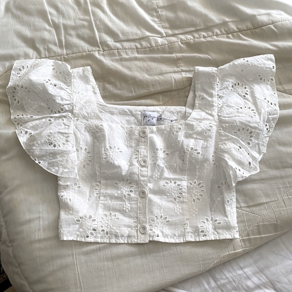 Princess Polly eyelet crop top size 6 NWOT